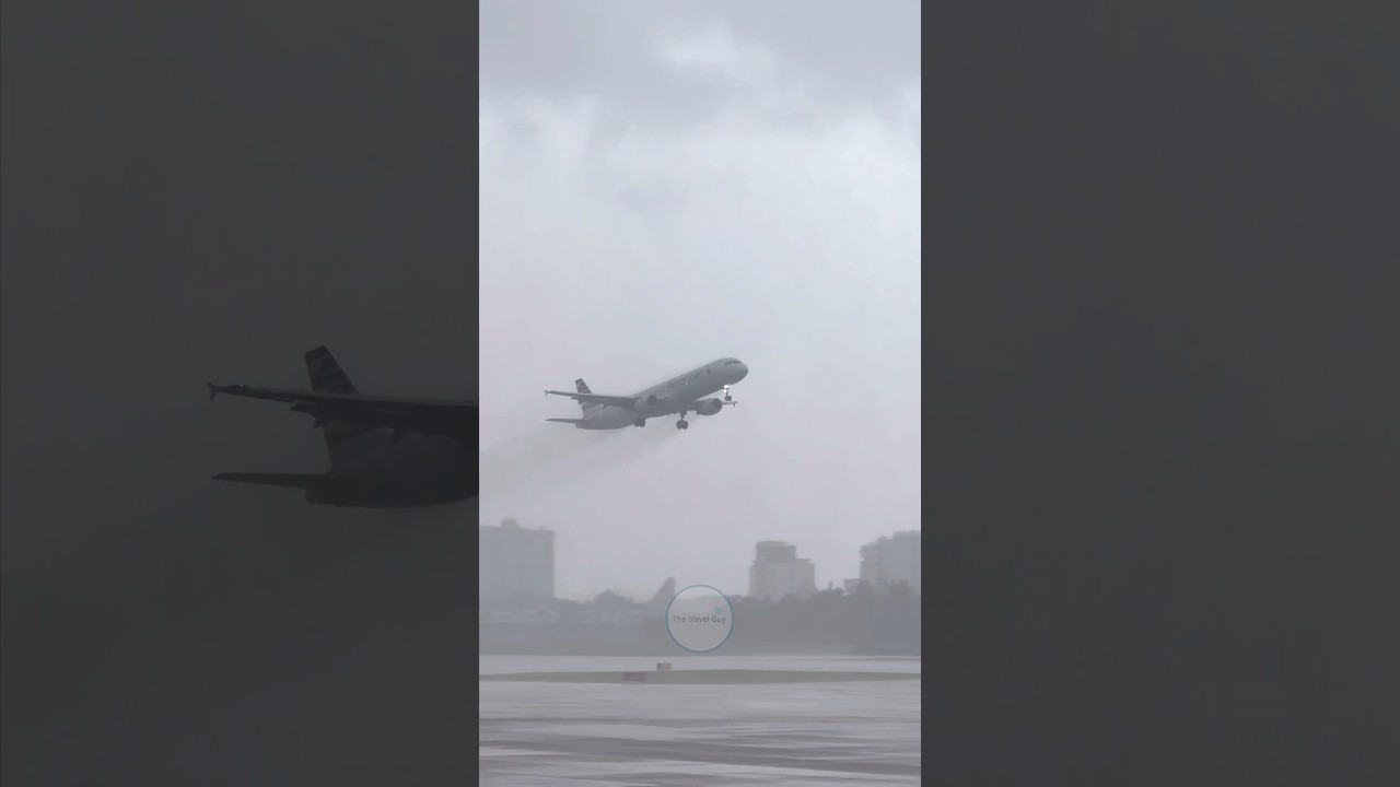 American Airlines A321 GO AROUND at San Juan Airport 