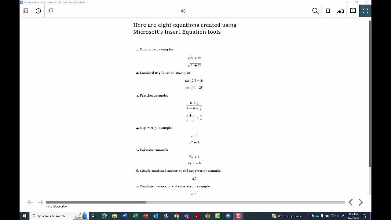 Accessible math with WordToEPUB and Microsoft Equation Editor