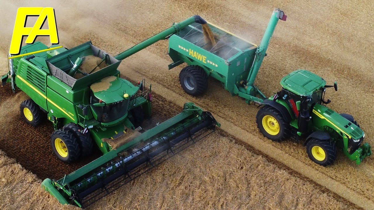 🚜 JOHN DEERE T670i Gerste dreschen an der Ostsee Ernte 2021 #HAWE #Mähdrescher Drohnen Aufnahmen