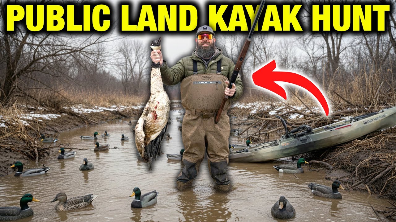 MY FIRST EVER Public Land Kayak Hunt! (Catch and Cook)