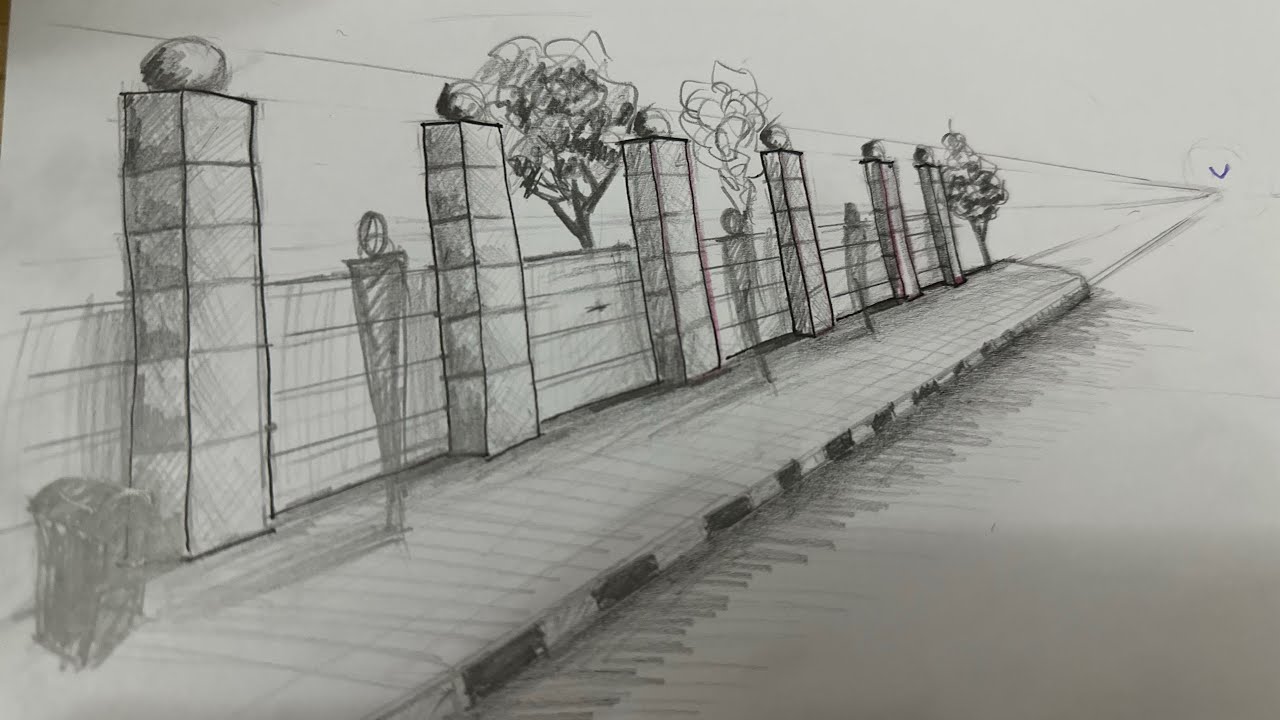 اختبار القبول لكلية الهندسة المعمارية (المنظور الهندسي من نقطة واحدة )