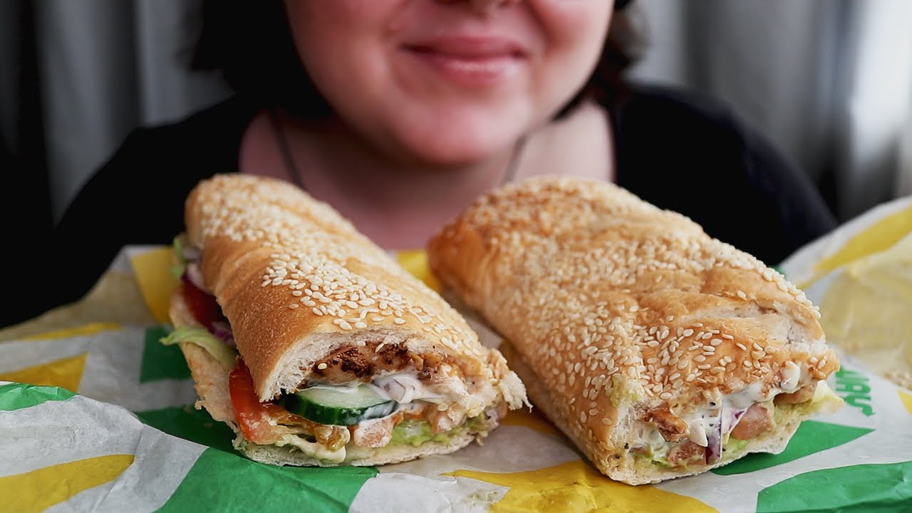 ASMR Subway Chicken Teriyaki MUKBANG
