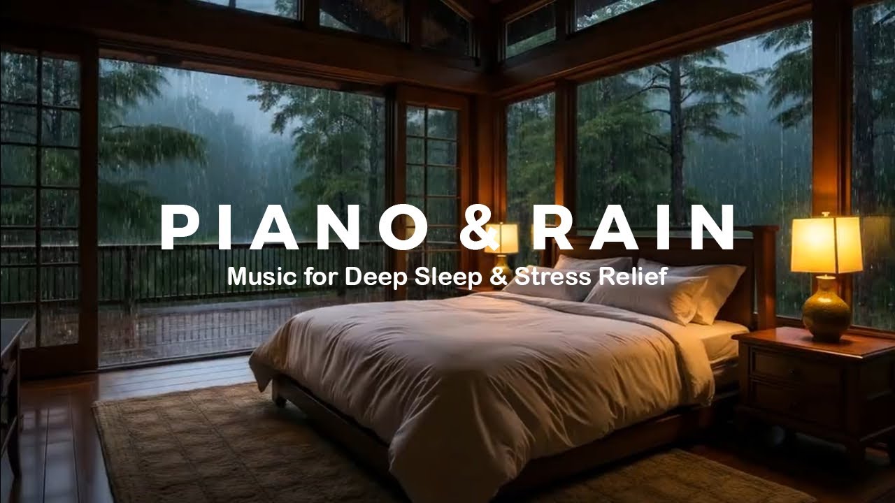 Calming Rainfall & Relaxing Music for Insomnia – Deep Sleep & Stress Release