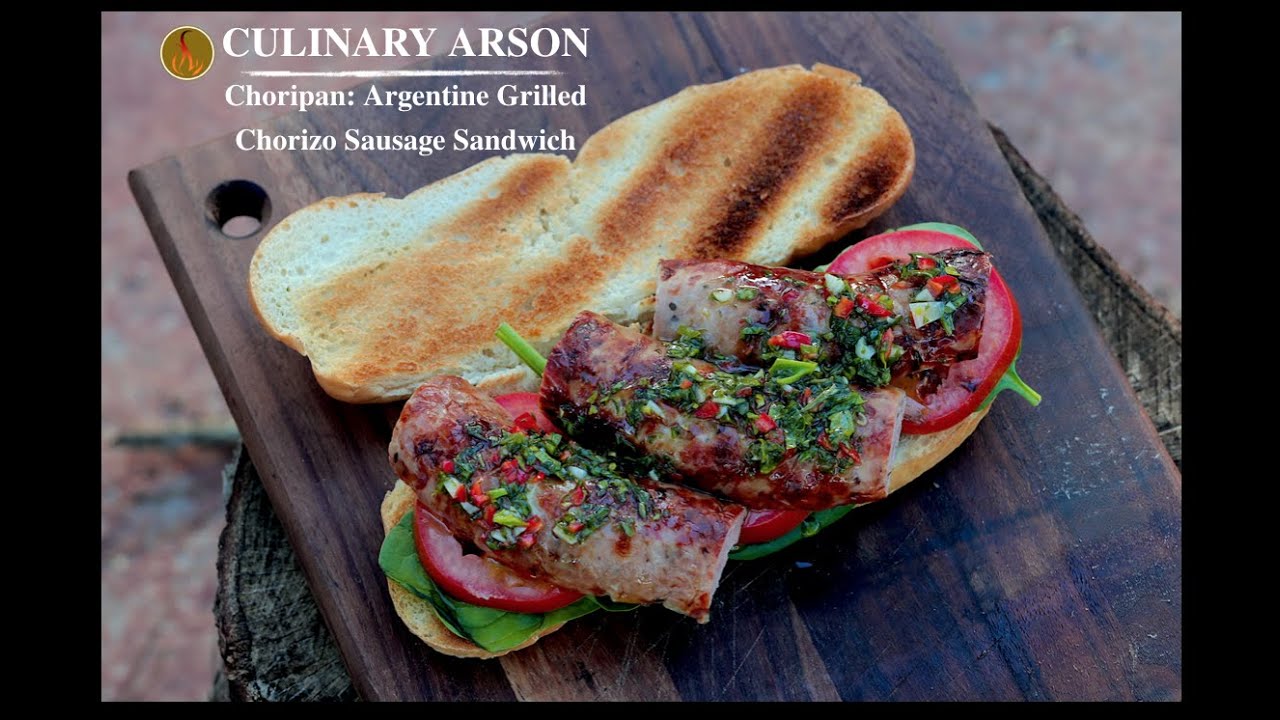 Grilled Choripan Sandwich: Argentine Chorizo Sausage with Homemade Chimichurri Sauce