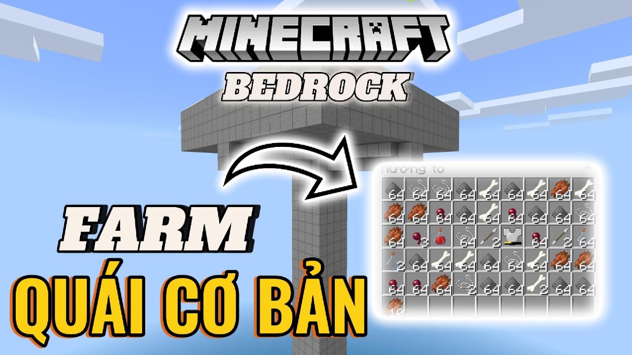 Hướng Dẫn X&acirc;y M&aacute;y Farm Qu&aacute;i Cơ Bản Cho Người Mới Trong Minecraft Bedrock 1.21