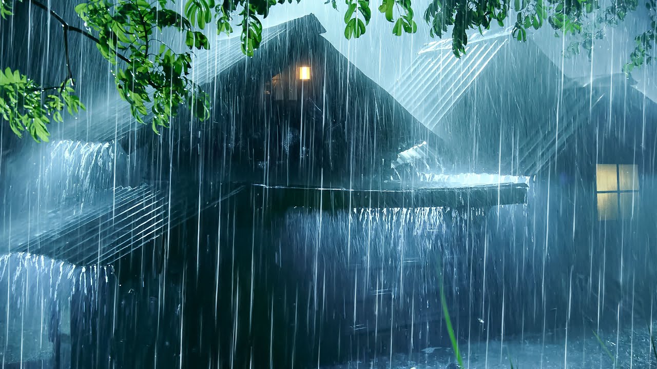 Dispel Worries & Sleep Deeply All Night | Heavy Rain on Tin Roof & Distant Thunder to Cure Insomnia
