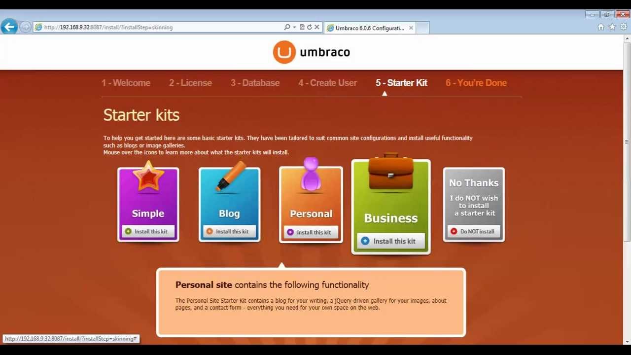 Install and Configure Umbraco website