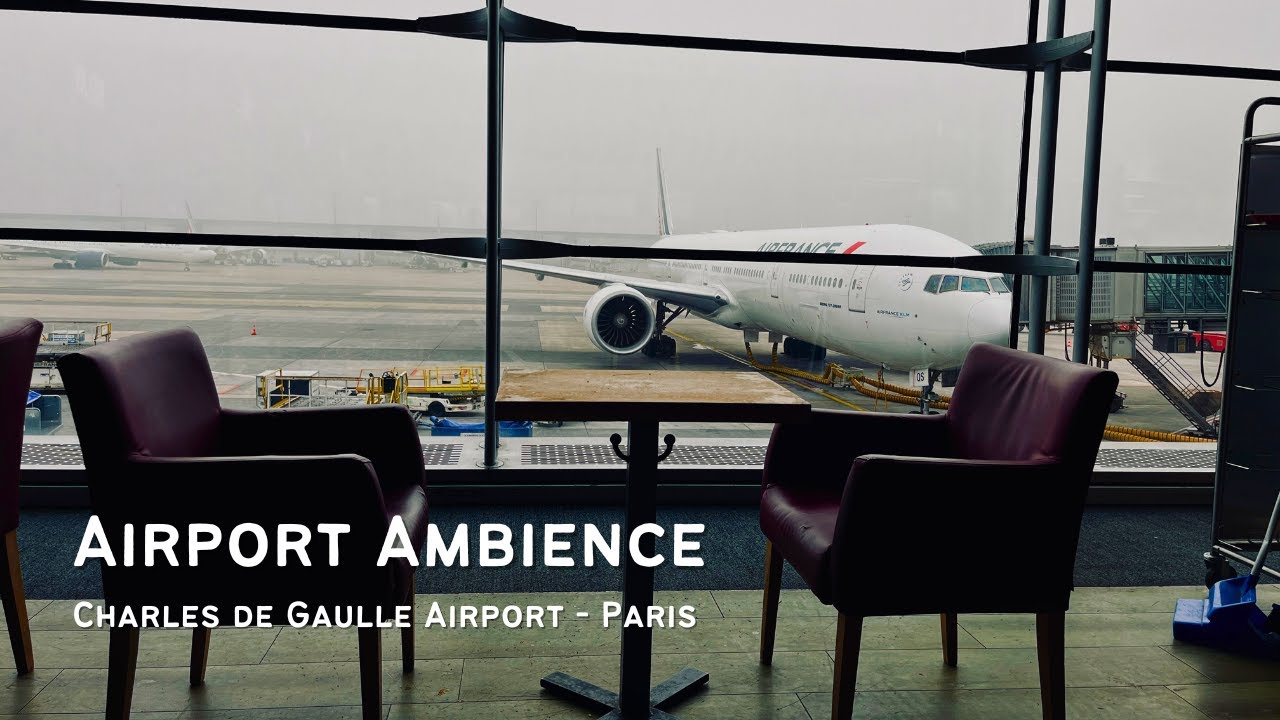 Airport Ambience | Charles de Gaulle Airport - Paris【White Noise / ASMR】