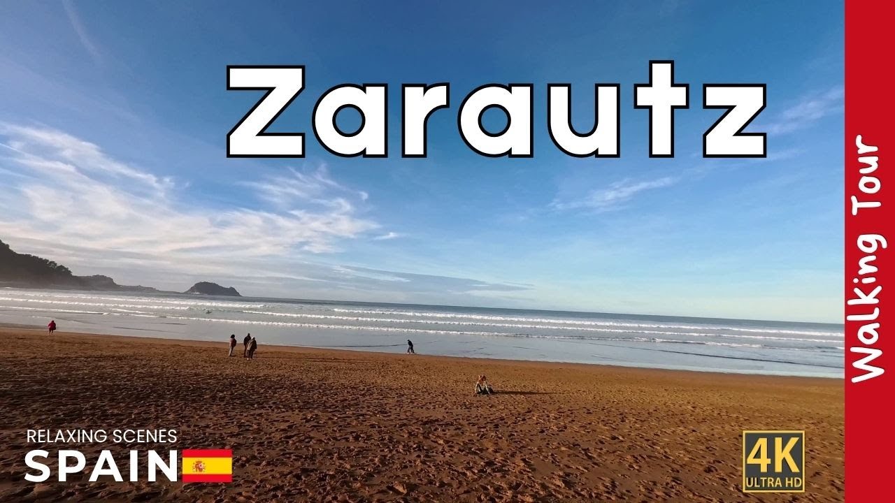 Zarautz, País Vasco 🇪🇸 | Walking Tour en 4K HDR por la costa vasca