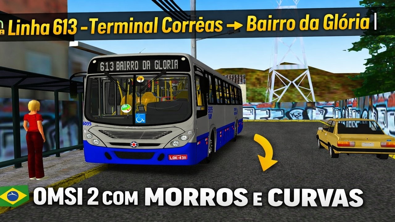 🚍 Linha 613 no OMSI 2! Do Terminal Corrêas ao Bairro da Glória