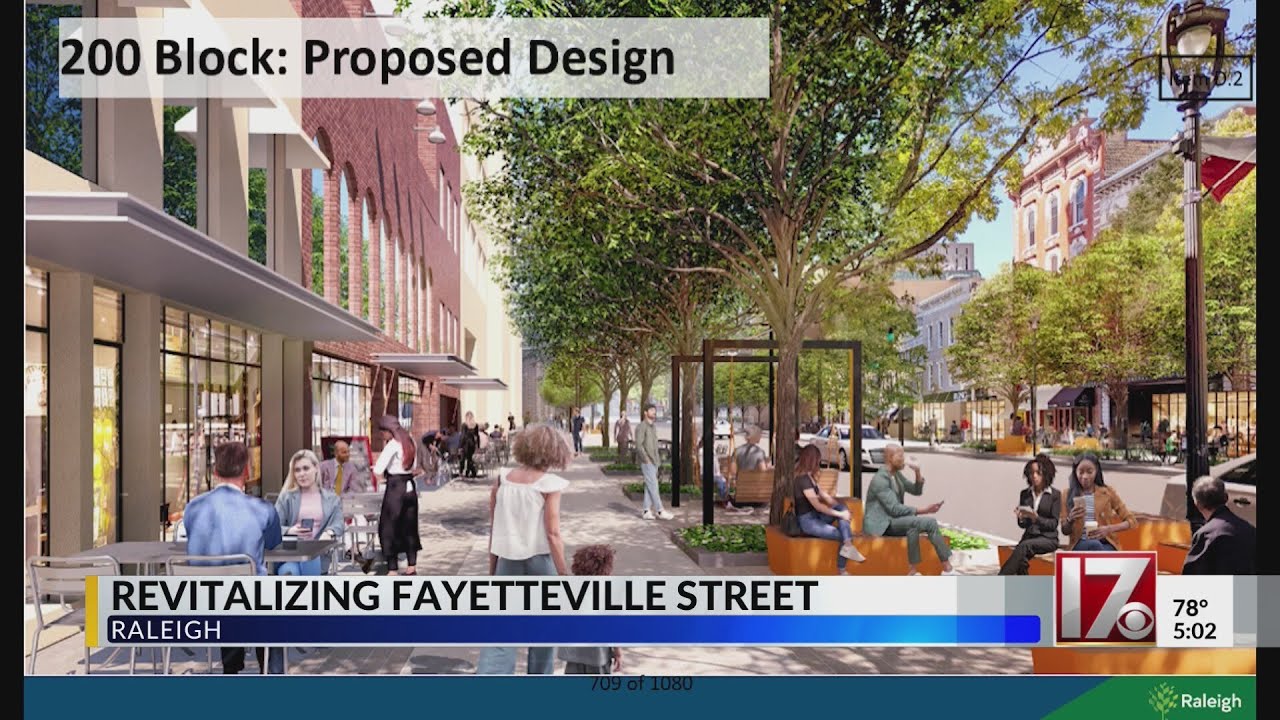 Updated plans for downtown Raleigh's Fayetteville Street