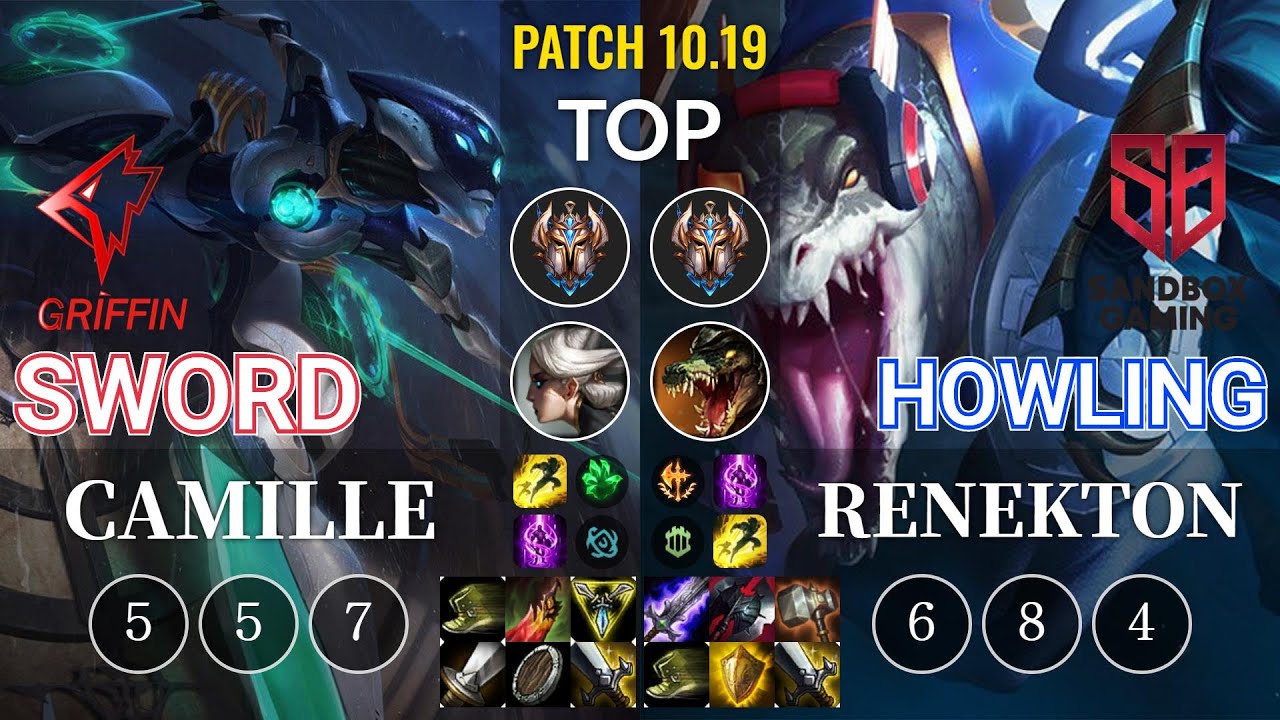 GRF Sword Camille vs SB Howling Renekton Top - KR Patch 10.19