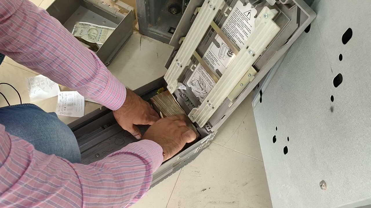 cash loading process in tata indicash Atm, admin switch and counter,ए टी एम में पैसा कैसे लोड करे