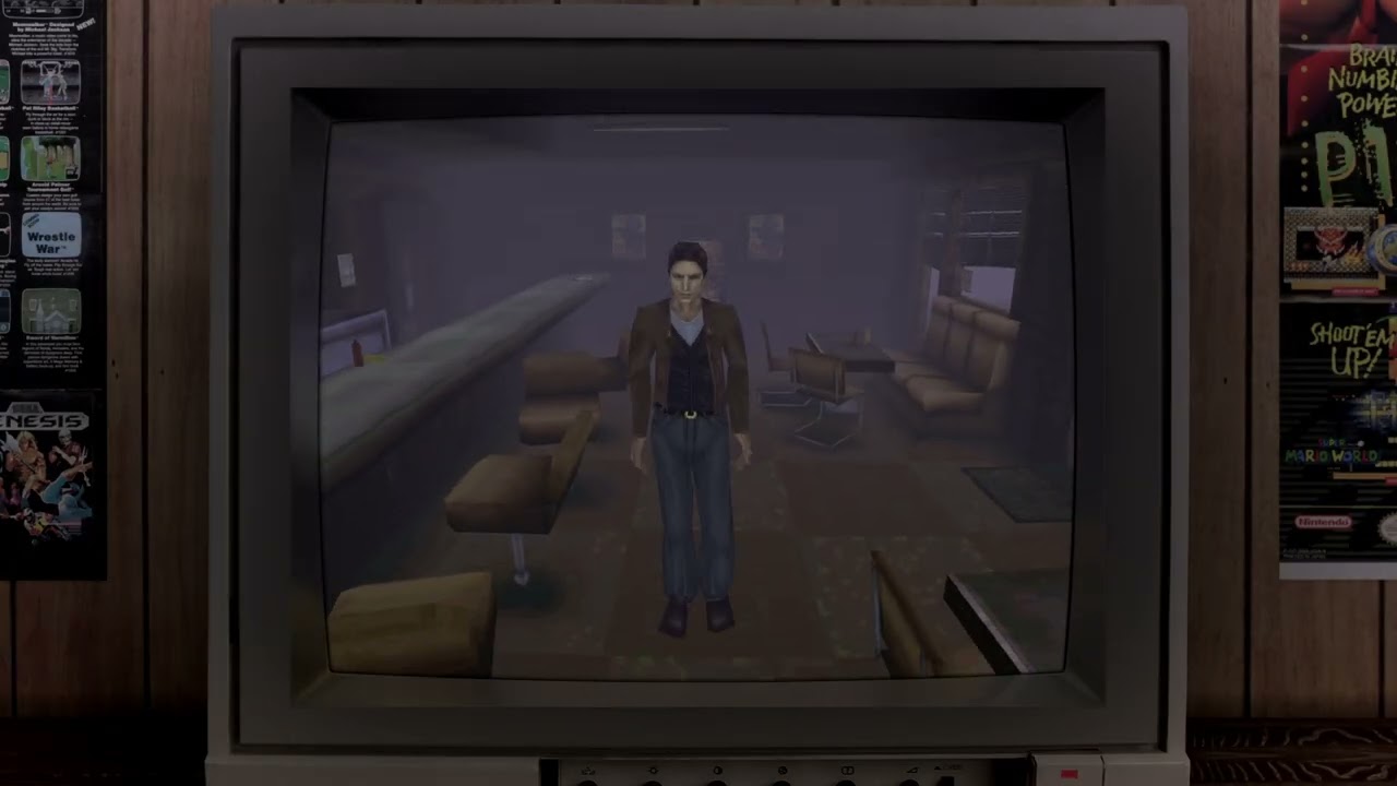 Retroarch Immersive TV - Silent Hill 1 (PS1) - Intro FMV + To the School