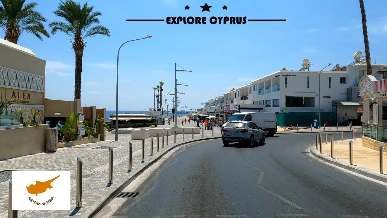 DRIVING from PAPHOS HOTEL STRIP to KINGS AVENUE MALL in CYPRUS * 4K (60fps)