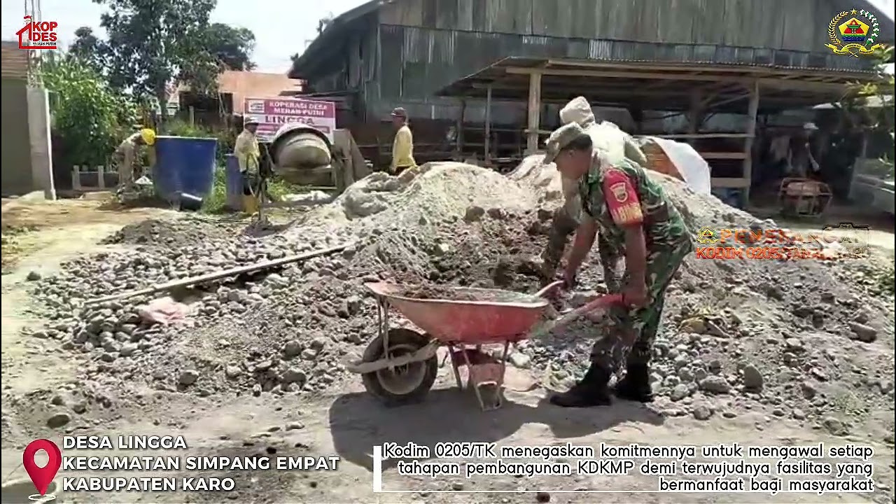 BABINSA KORAMIL 04/SE KODIM 0205/TK DAMPINGI PEMBANGUNAN KDKMP DESA LINGGA