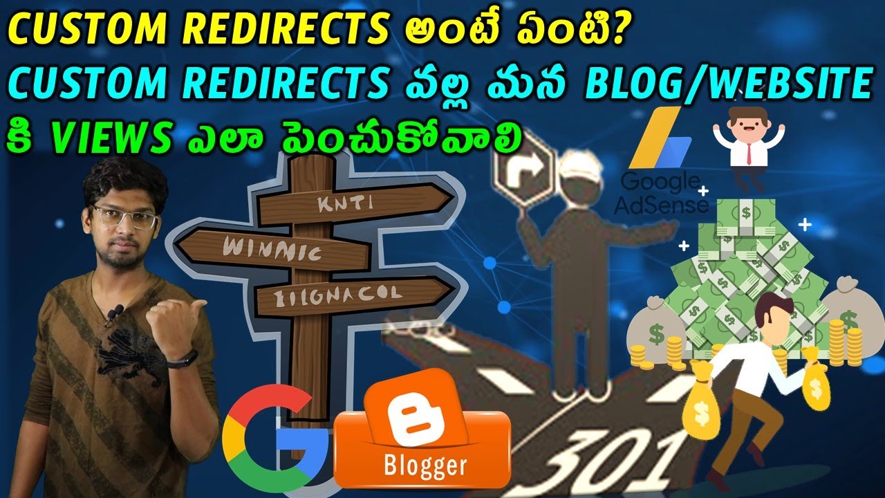 How To Use Custom Redirects In Blog/Website Increase The Views & Increase Adsnese Earnings in telugu