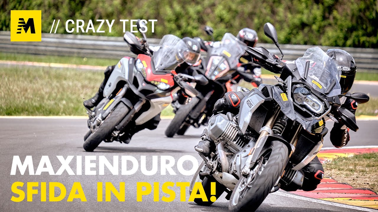 Maxienduro: sfida in pista a 240 km/h con BMW, Ducati, KTM! [English sub.]