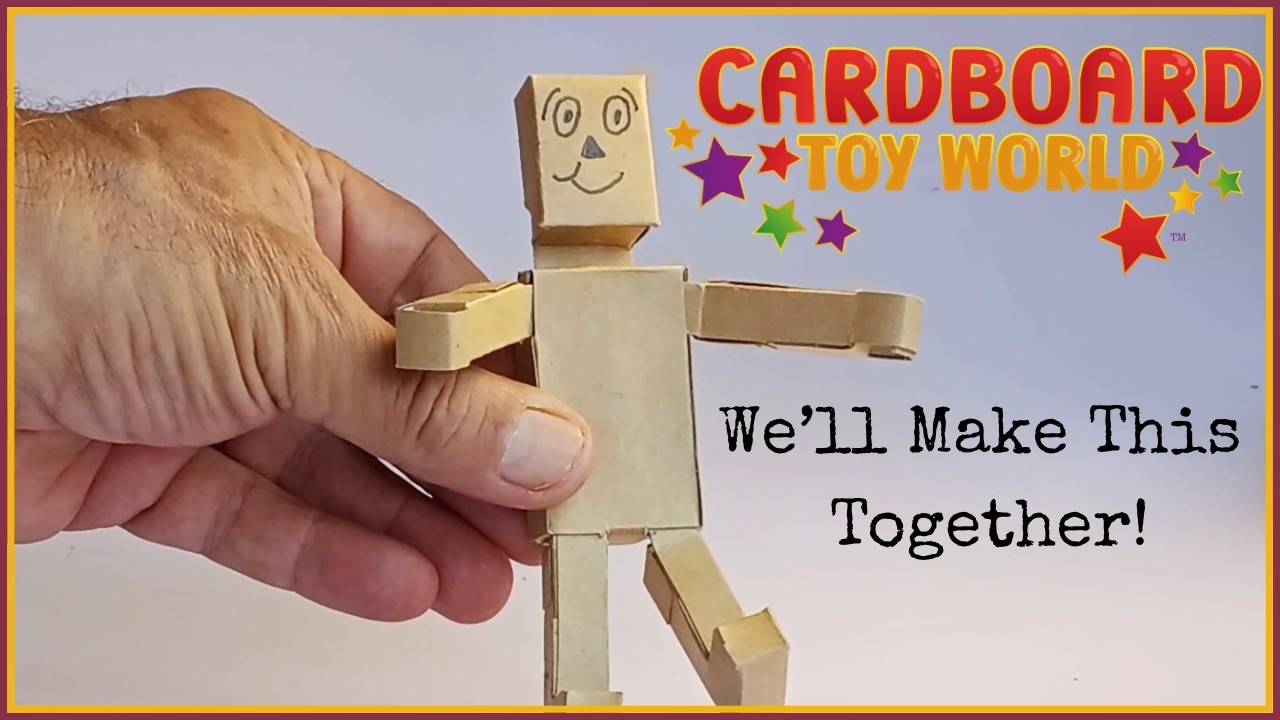 Making An Acrobat Puppet From Blueprints Printed on Cardboard