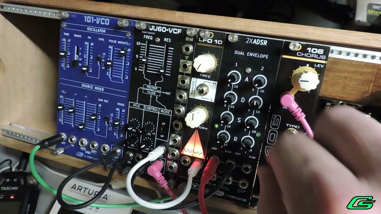 JU60-VCF Eurorack Filter [Demo 1] + Feedback 106-Chorus