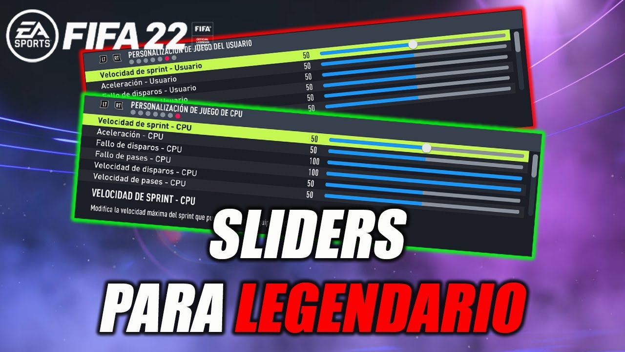 ✅FIFA 22 SLIDERS PARA LEGENDARIO