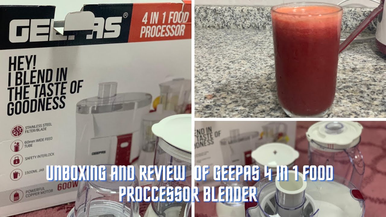 MULTIPURPOSE 4-IN-1 FOOD PROCESSOR | Geepas GSB9890 4-in-1 Food Processor | ABC juice fairness juice