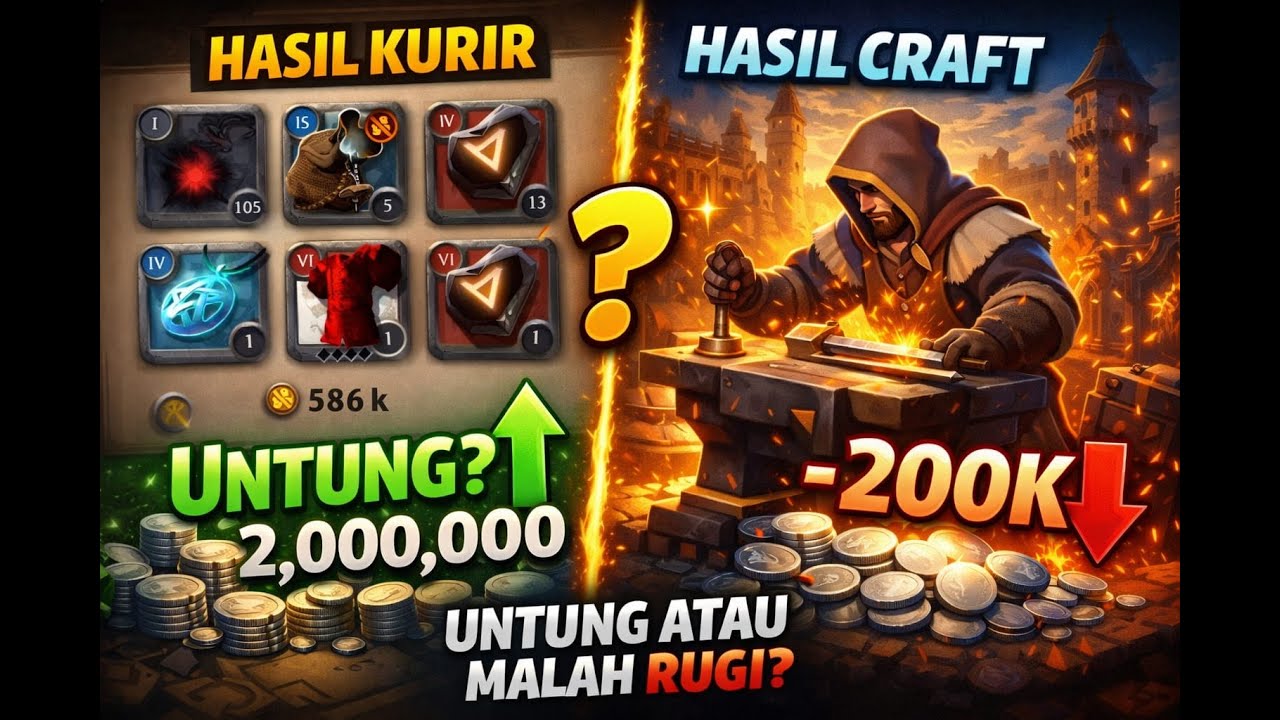 RAHASIA Crafting Hasil Kurir! Untung atau Malah Rugi? #albion #albiononline #albiononlineindonesia