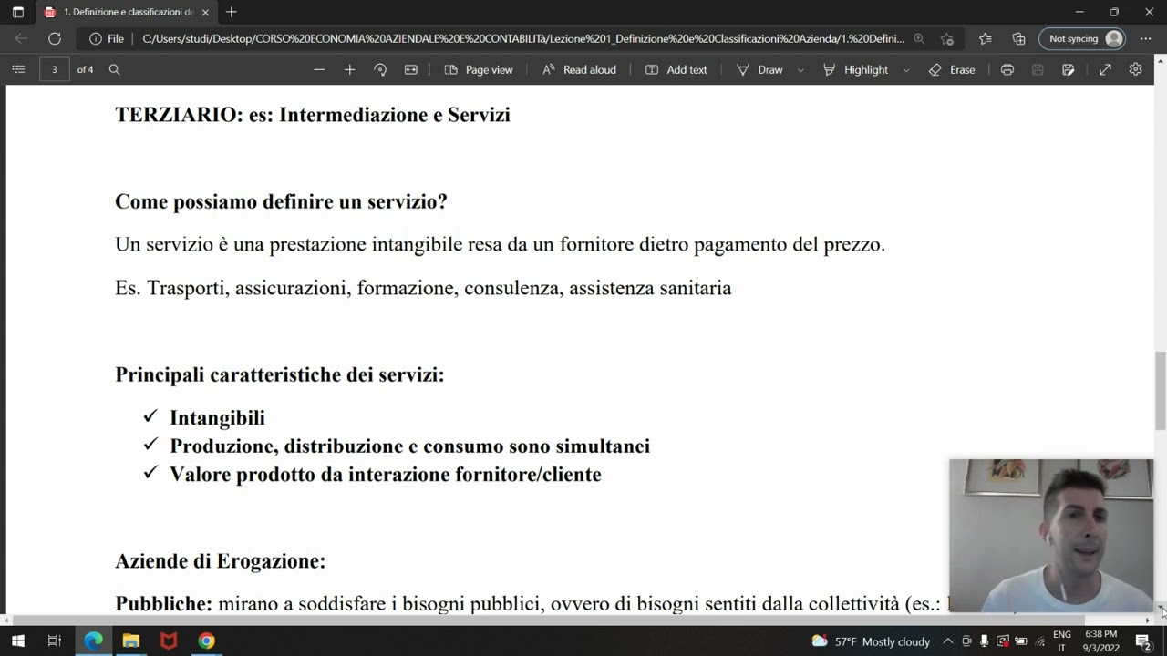 VIDEO CORSO DI ECONOMIA AZIENDALE E CONTABILITA' - PRIMA LEZIONE GRATUITA