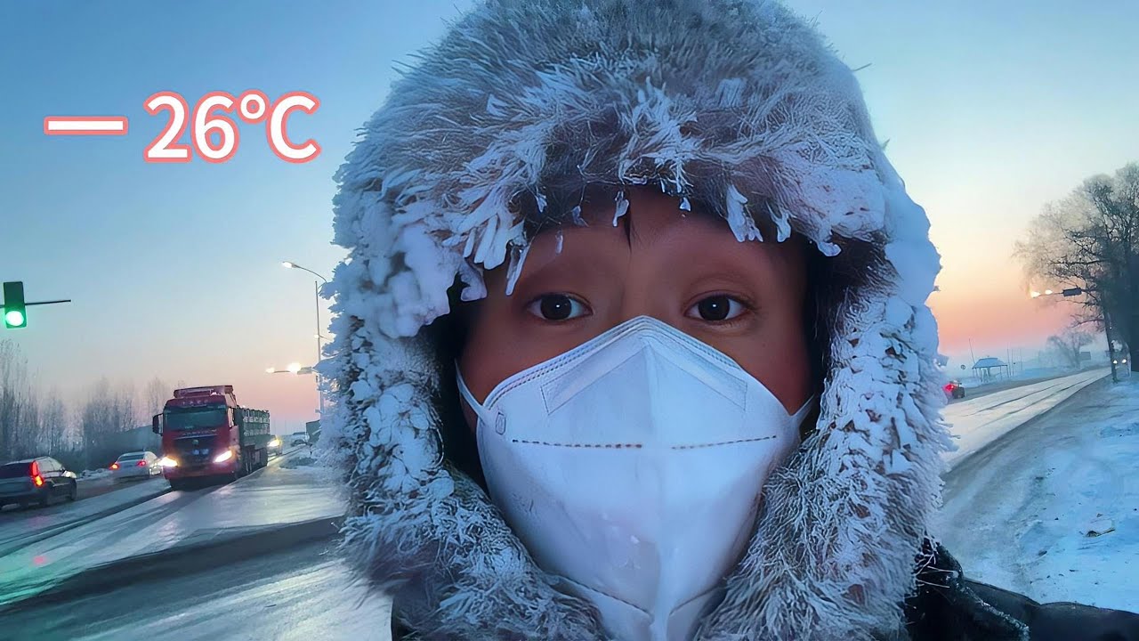 冬季騎行東北，迎著嚴寒天氣來到訥河市入住旅館，拿到過冬的裝備