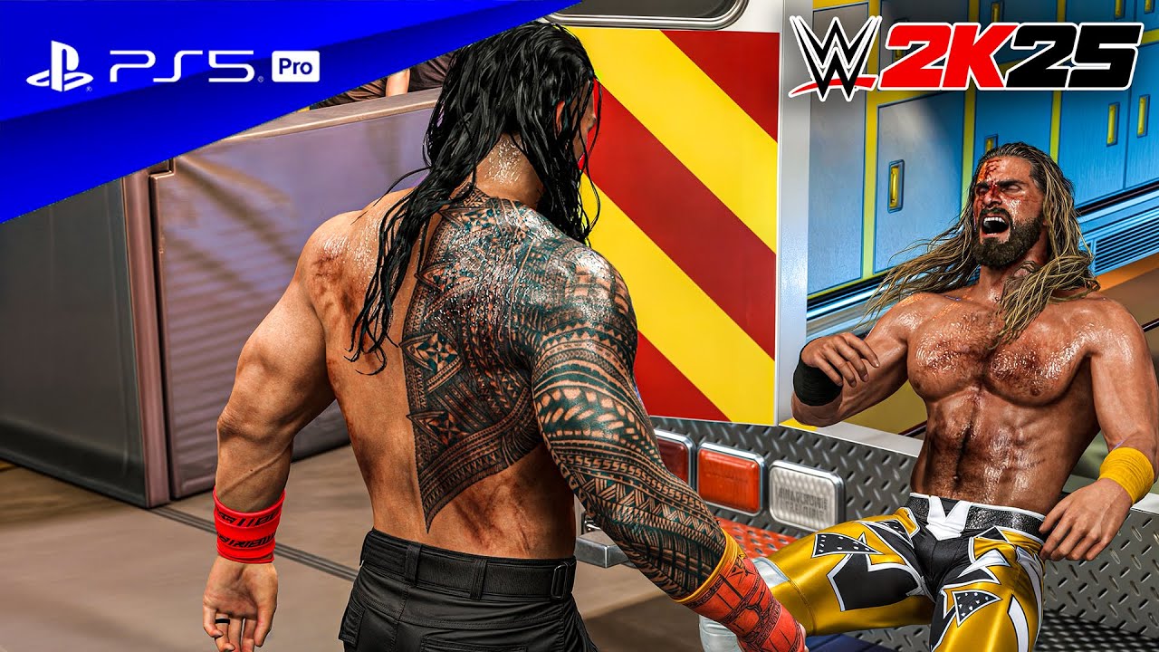 WWE 2K25 — Роман Рейнс против Сета Роллинса | Матч «Скорая помощь» | PS5™ Pro [4K60]