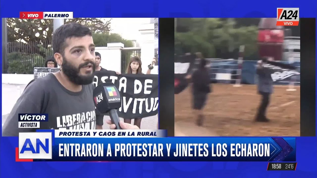 Protesta vegana y caos en La Rural