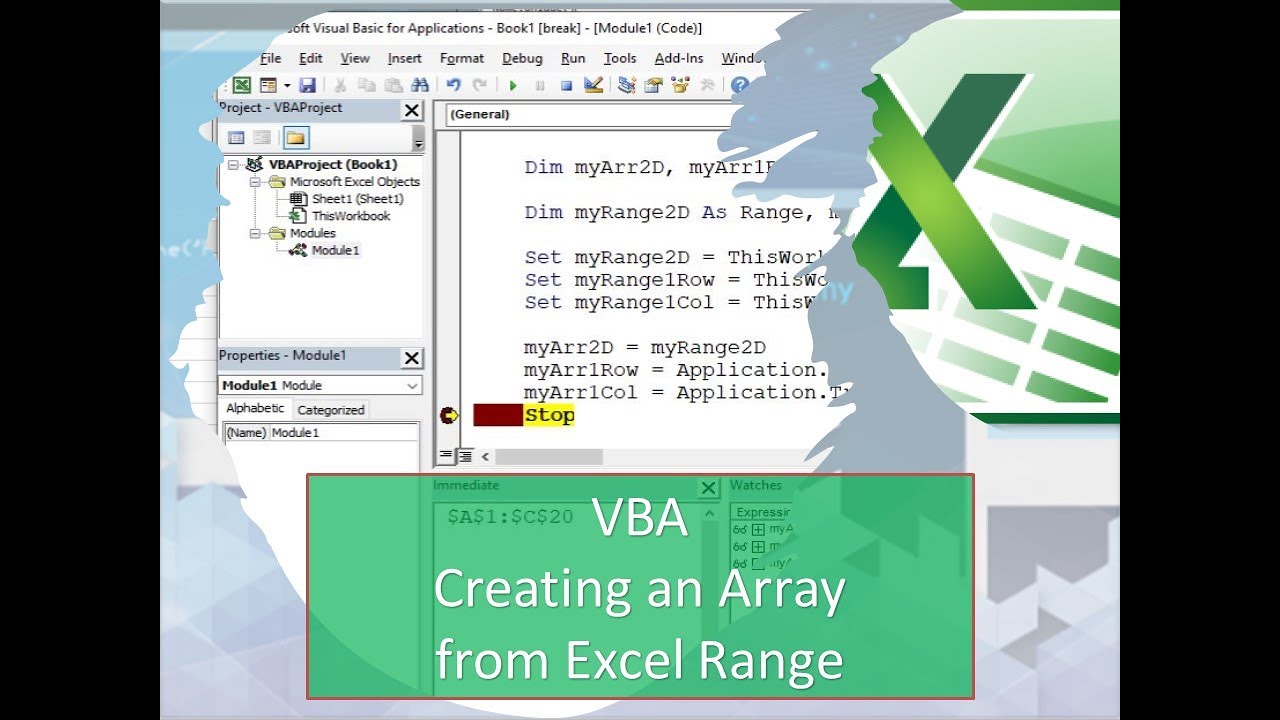 VBA - Создание массива из диапазона Excel