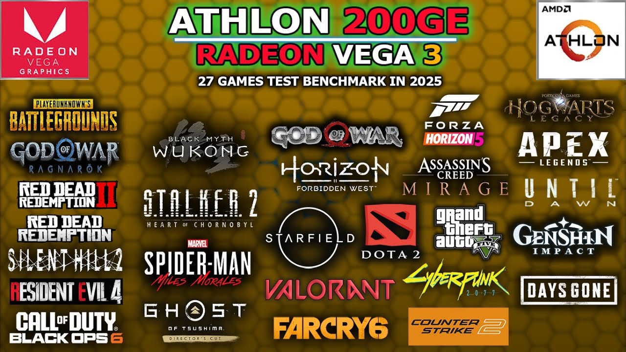 Athlon 200GE (Vega 3) Tested 27 Games in 2025 // Still Worth and Playable? #benchmark #gaming #vega3