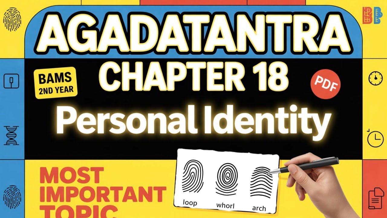 Agadatantra || Chapter 18 || PERSONAL IDENTITY|| BAMS 2ND YEAR || NCISM ||