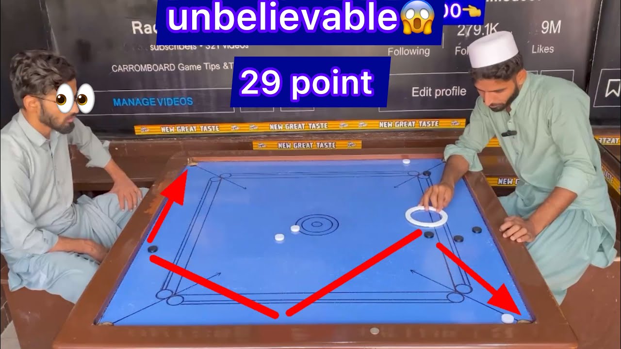 Open challenge Carrom board big player Malik Khubaib (vs) Raeesahmed🤴unbelievable match big moment
