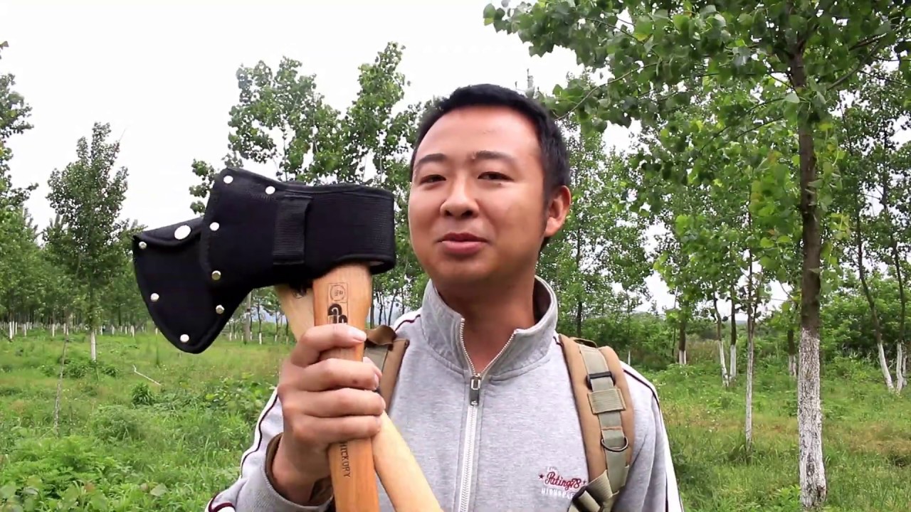 买来两把户外手斧，削铁如泥，砍树像切肉 Two outdoor axe tests