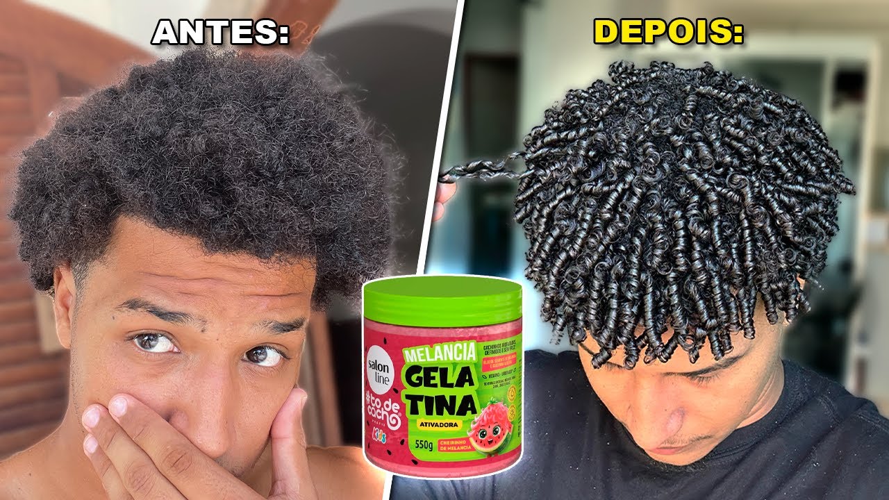 FINALIZEI MEU CABELO CRESPO/CACHEADO COM GELATINA DE MELANCIA DA SALON LINE