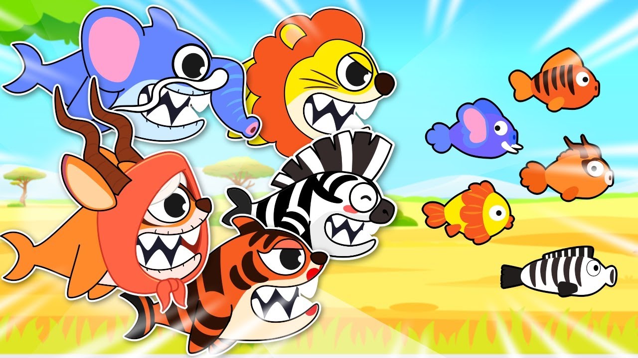 Baby Shark Turns into Animals ~ Let's catch the Animal fish with Baby Shark Learn about Animals