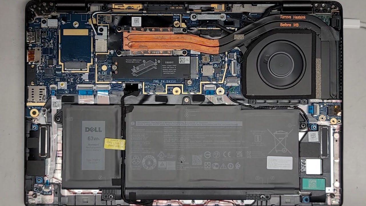 Разборка DELL Latitude 7420, замена твердотельного накопителя, замена аккумулятора, ремонт, быстр...