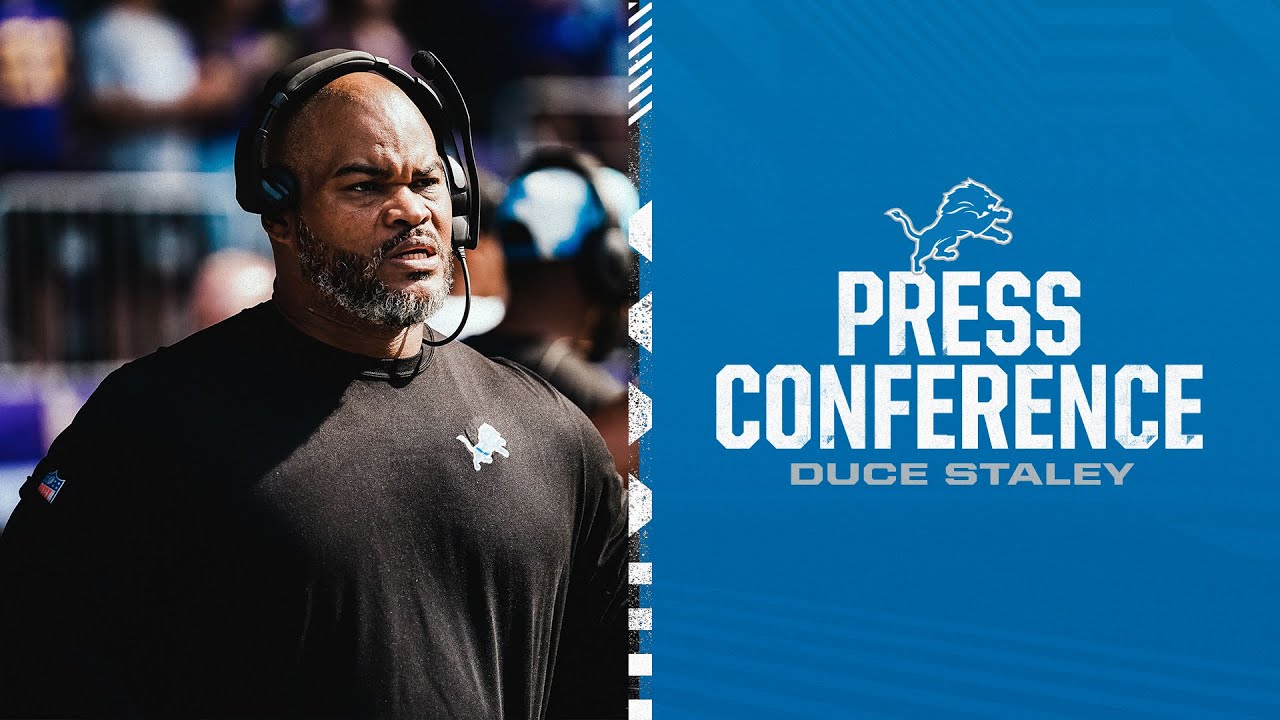 Duce Staley meets with the media on November 11
