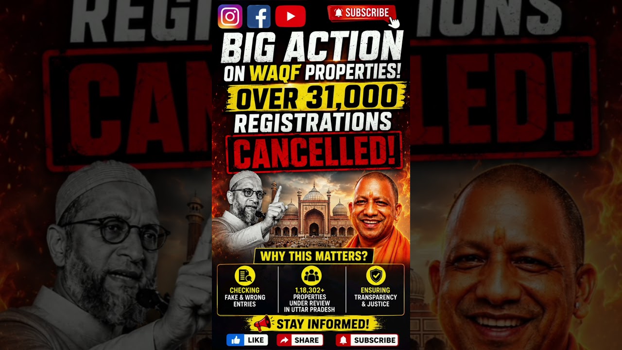 Big Action on waqf Properties over 31000 Registration cancelled #viral #bollywood
