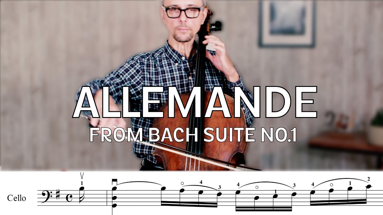 J.S.Bach Allemande G Major Cello Suite no 1 | SLOW tempo with sheet music