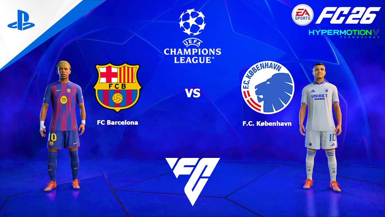 FC 26 PS4 - Барселона против Копенгагена | Лига чемпионов УЕФА 2025/2026