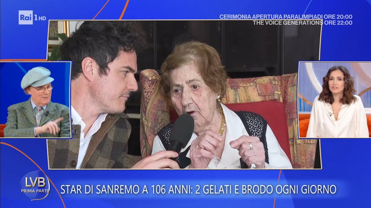 I segreti di longevità di Gianna Pratesi, 106 anni e star a Sanremo 2026 - La volta buona 06/03/2026