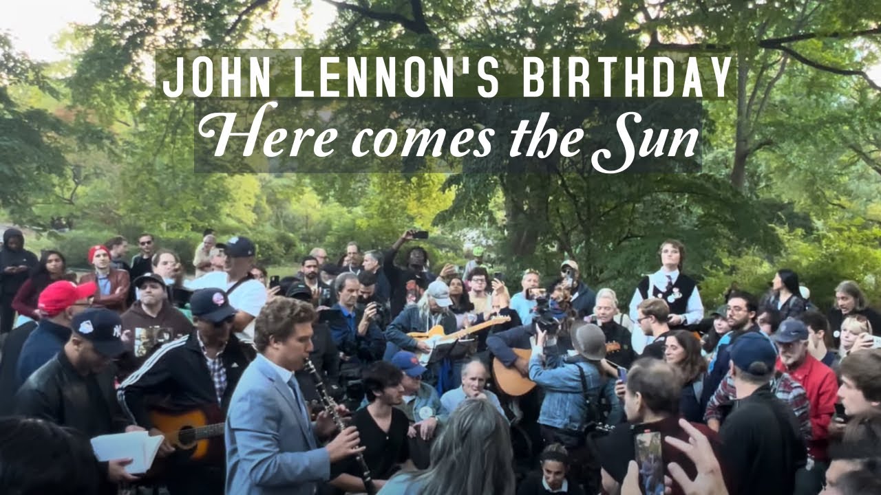 Here Comes the Sun - JOHN LENNON'S Birthday - Central Park Strawberry Fields