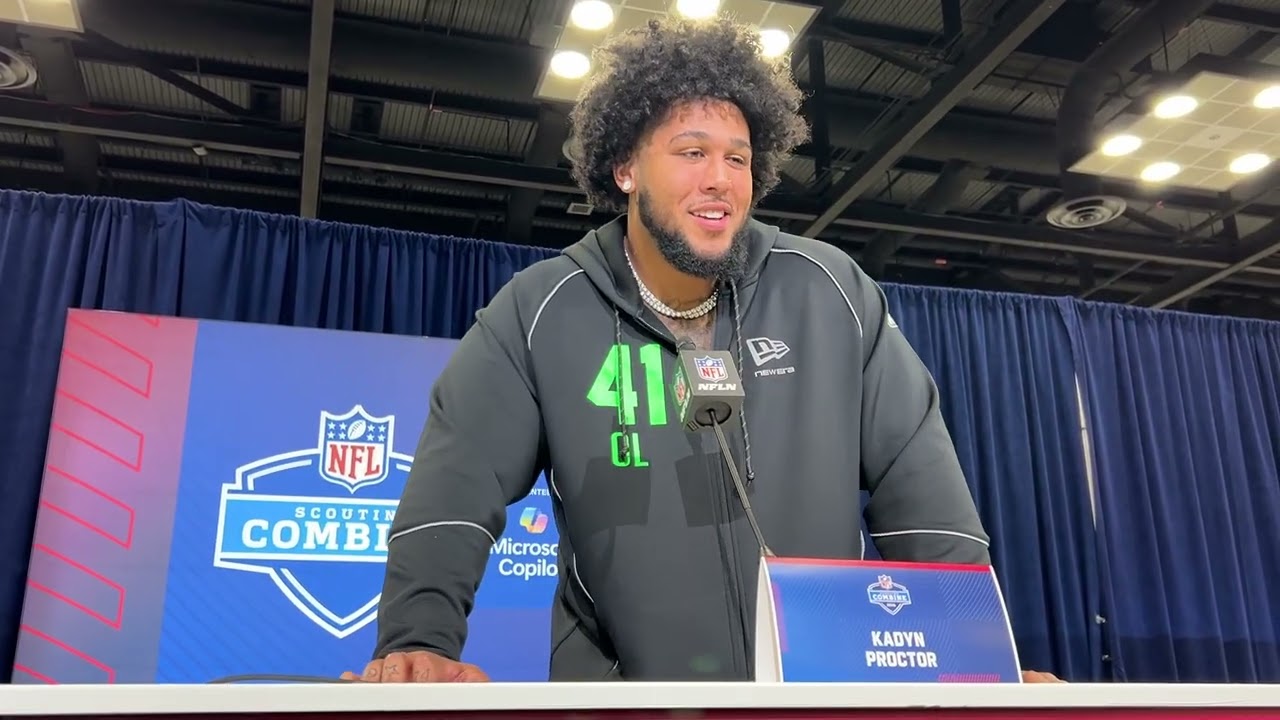 Alabama OL Kadyn Proctor at the 2026 NFL Scouting Combine