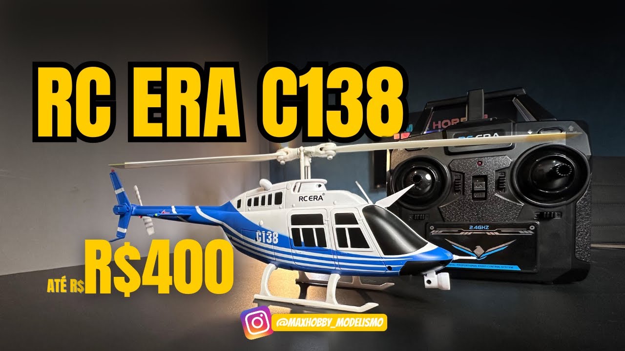 Helicóptero de controle remoto RC ERA C138 Bell 206