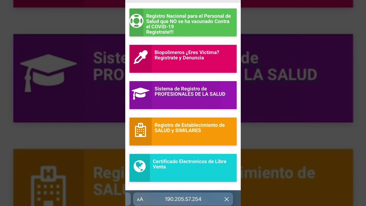 REGISTRO DE PROFESIONALES DE LA SALUD  VENEZUELA (MATRICULA MPPS)