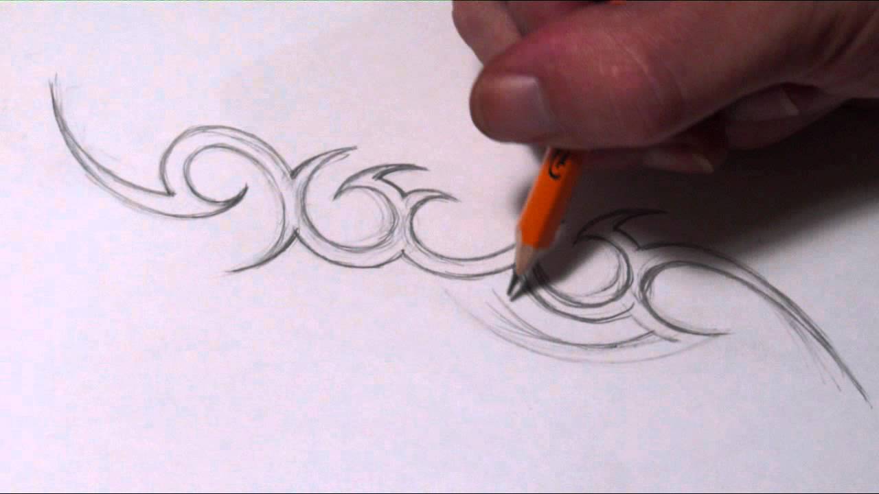 Drawing a Simple Tribal Name Tattoo Design