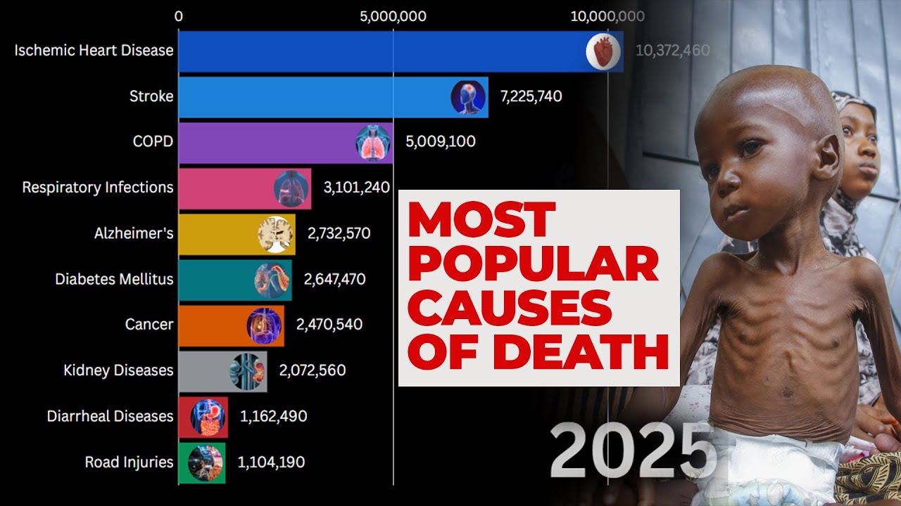 Most Common Causes of Death (2000&ndash;2025) ⚕️ | Global Mortality Data Visualization